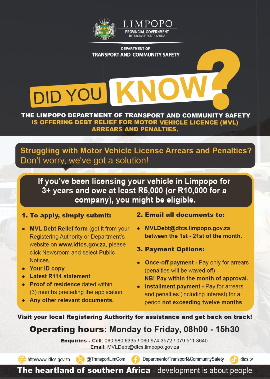 MVL Debt Relief Poster